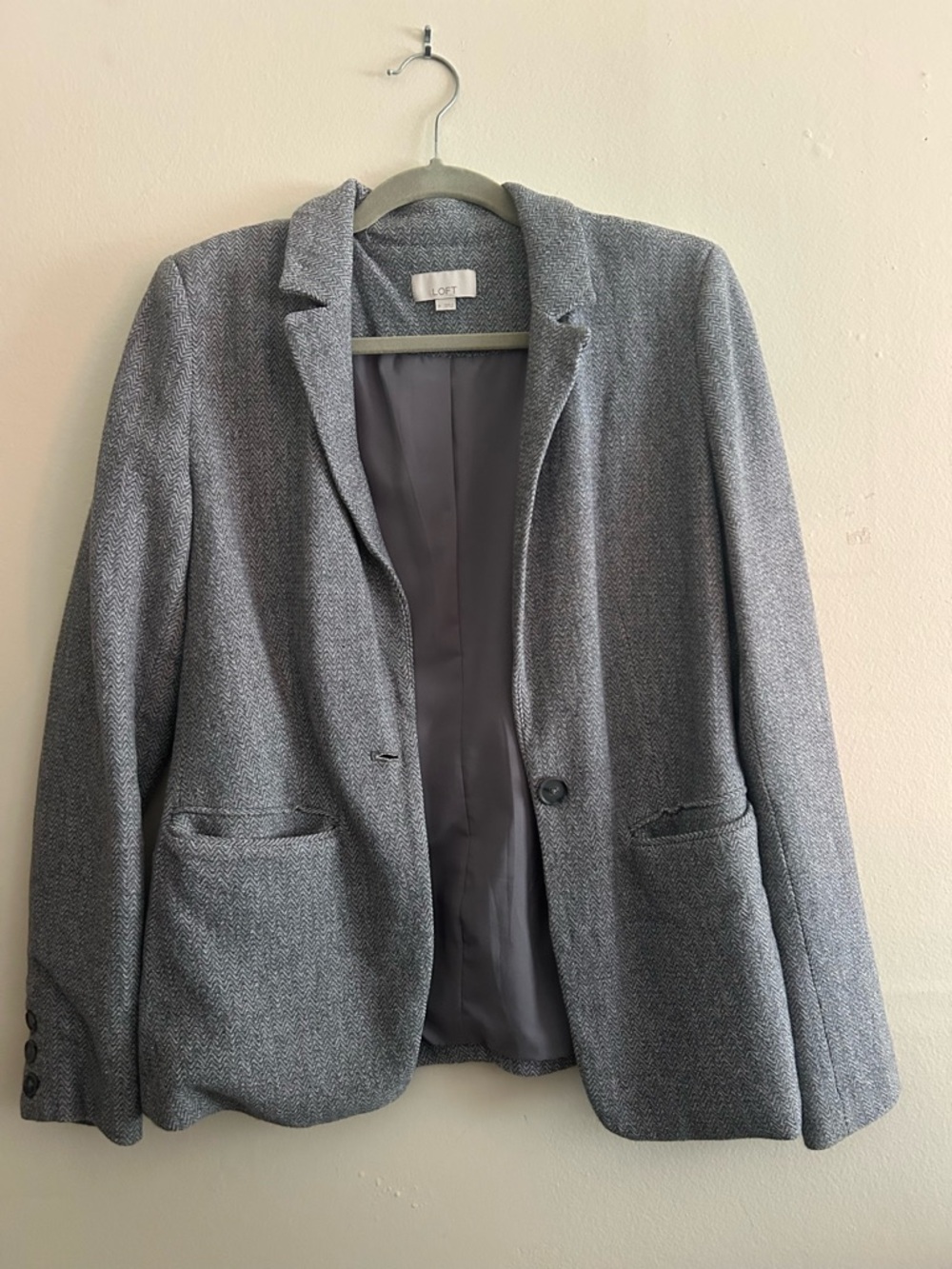 LOFT Light Gray Blazer Jacket